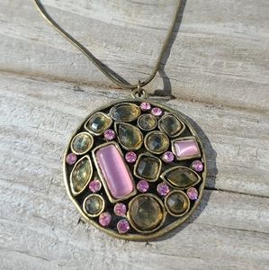 Lia Sophia Necklace in Pink & Bronze Colors